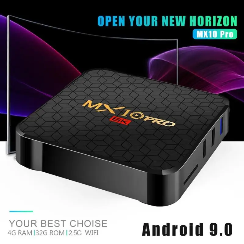 MX10 Pro tv Box 4 Гб+ 32 ГБ Android 9,0 Allwinner H6 четырехъядерный 6K телеприставка