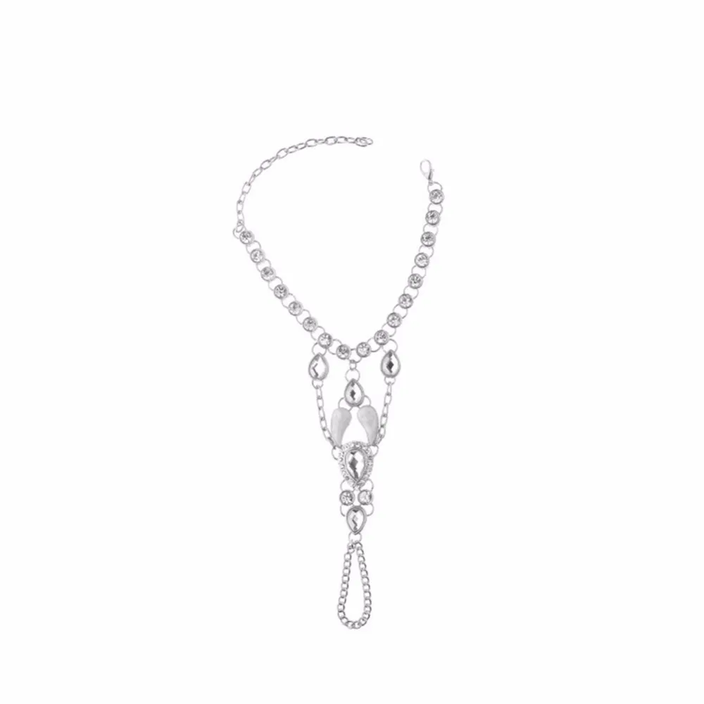 1 шт. Ретро Кристалл стразы ручная цепочка панк капля воды жгут браслет звено раба