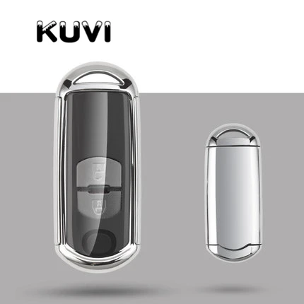 silver TPU Car key fob cover case protect for Mazda 2 mazda 3 mazda 5 mazda 6 CX-3 CX-4 CX-5 CX-7 CX-9 Atenza Axela MX5 Car styling - Название цвета: silver