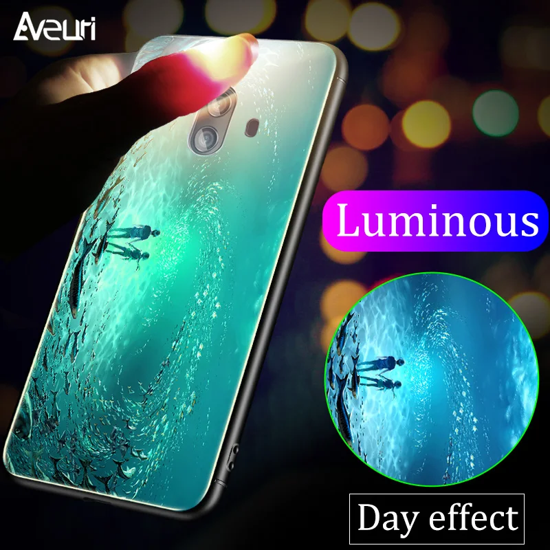 Чехол со светящимся стеклом для Huawei Honor 20 Pro Lite 8X 9H защитный чехол телефона 9 10