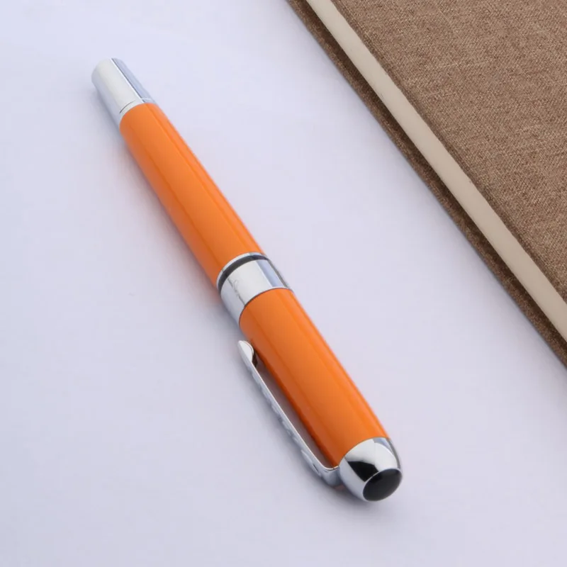 Jinhao 250 Серебряная классическая офисная металлическая оранжевая ручка подарок M