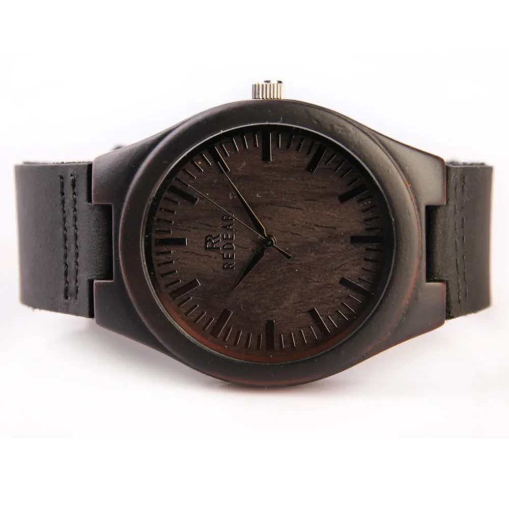 Мужские кварцевые часы с бамбуковым ремешком из натуральной кожи|wristwatch strap|wristwatch