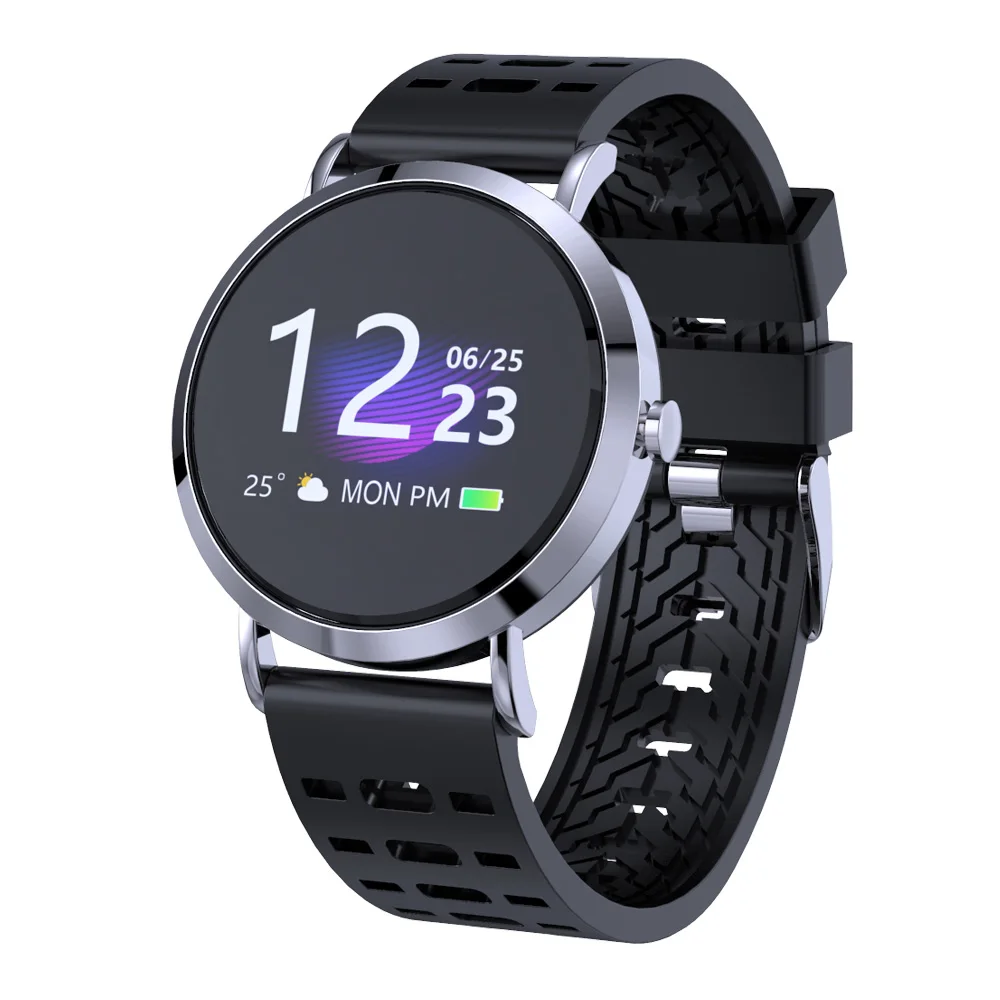 Silver black LEMFO 1,0 дюймов маленькие Смарт-часы для женщин Водонепроницаемый Фитнес-браслет умные часы для Android IOS Миланский ремешок носимые устройства - Цвет: Silver black
