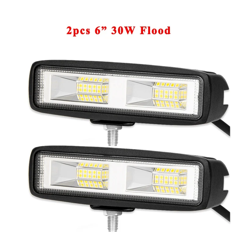 2 pcs 60W Flood VISORAK " 60 Вт внедорожный светодиодный светильник для грузовика светодиодный светильник для вождения 4x4 4WD ATV светодиодный задний светильник для Jeep 4x4 4WD SUV ATV Trailer Car - Цвет: 2 pcs 60W Flood