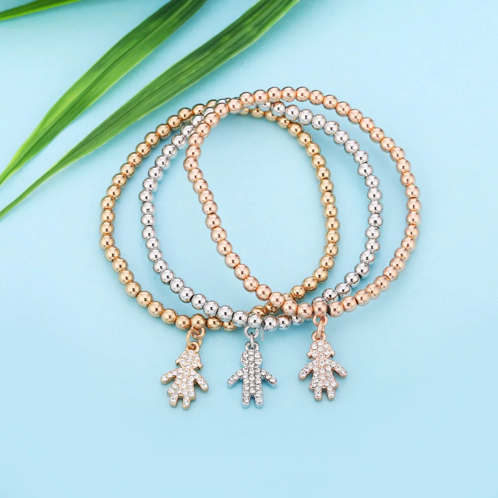 3 шт. женский эластичный браслет с бусинами и кристаллами | Украшения аксессуары