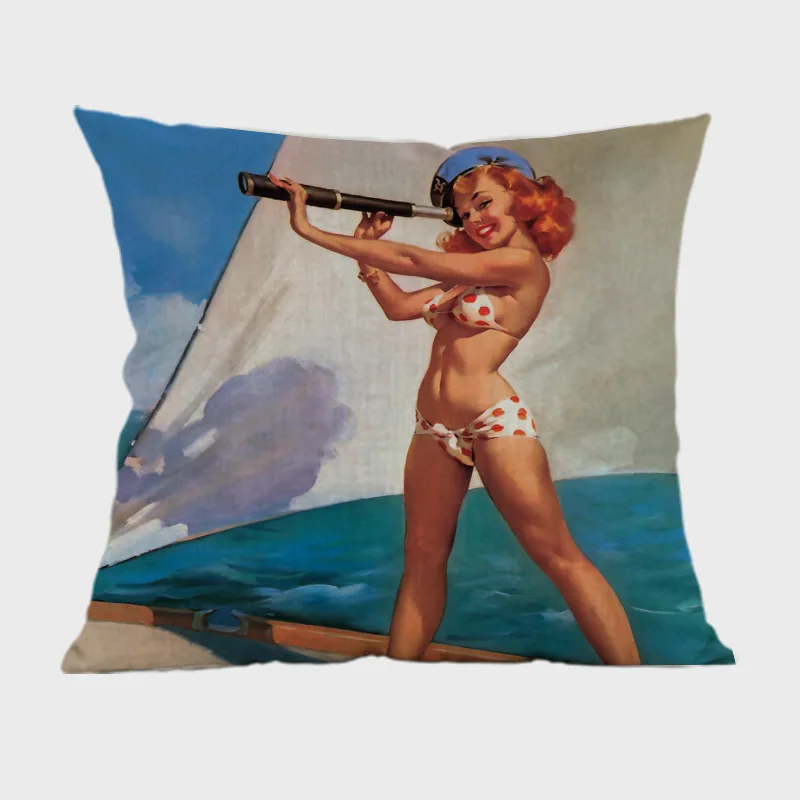 Американский 30's винтажный постер сексуальные девушки подушки с принтом для