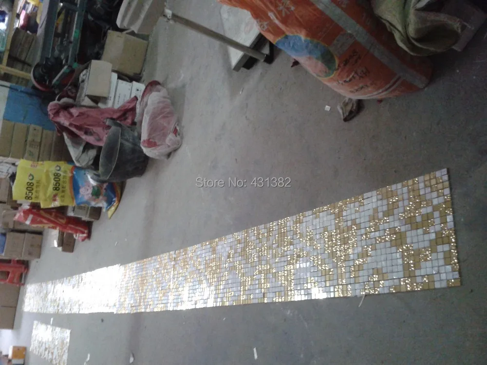 Бесплатная доставка мозаичная плитка сетка с швом Pteris рисунок домашнее