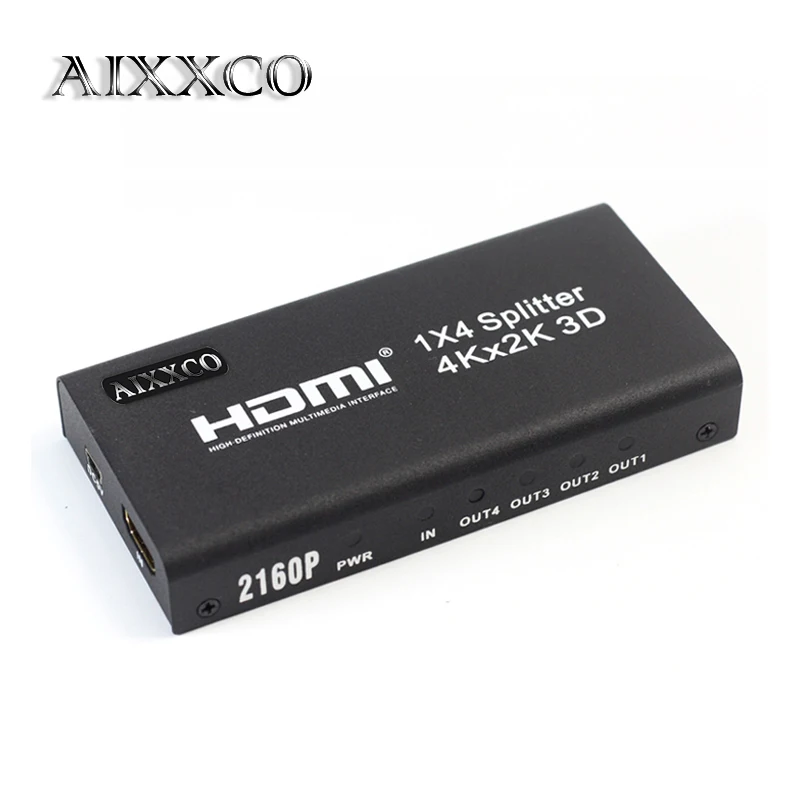 AIXXCO 3D 2k 4K HDMI 2160P HDMI сплиттер 1X4 Hdmi концентратор повторитель усилитель 1,4 3D 1080p 1 в 4 out конвертер