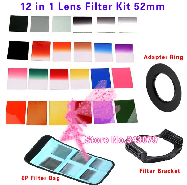 Фильтр объектива камеры 52 мм набор градиентных фильтров переходное кольцо для