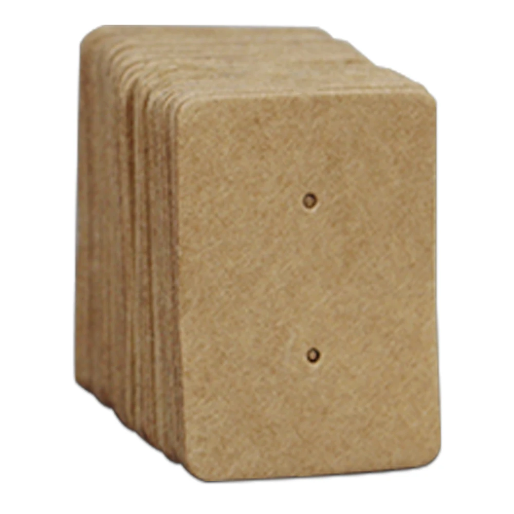 100 шт./лот 2.5X3.5cm крафт бумага серьги картонные бирки для показа ювелирных изделий