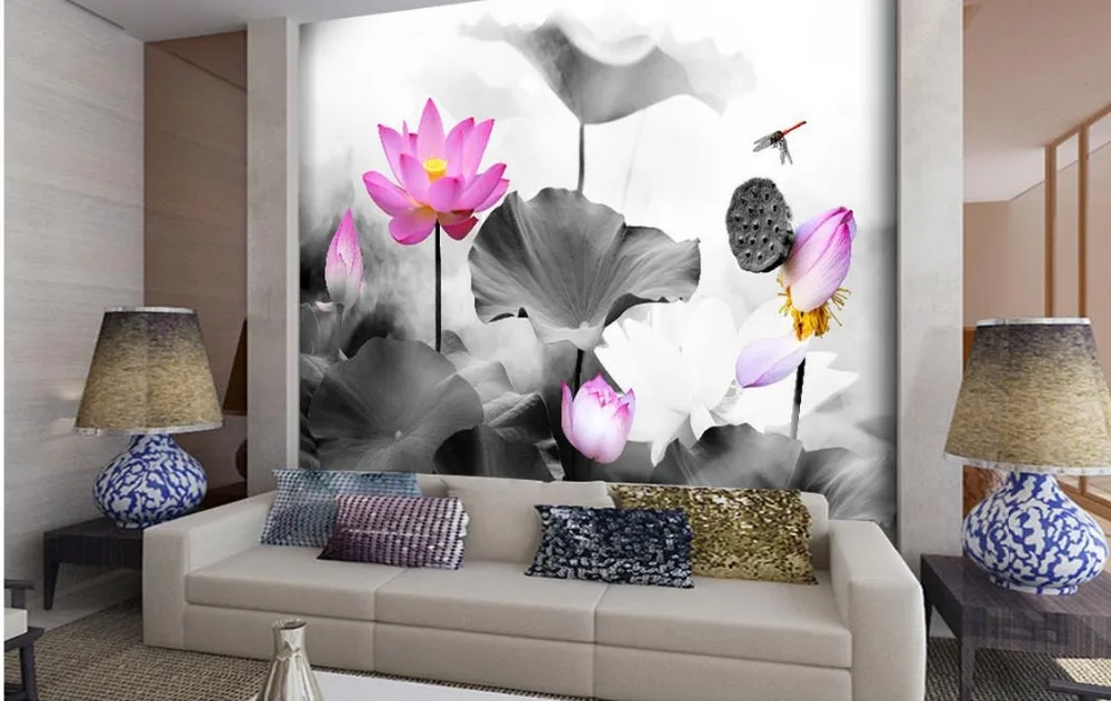 Обои для гостиной Lotus китайские обои стен 3d окон украшение дома | Обустройство