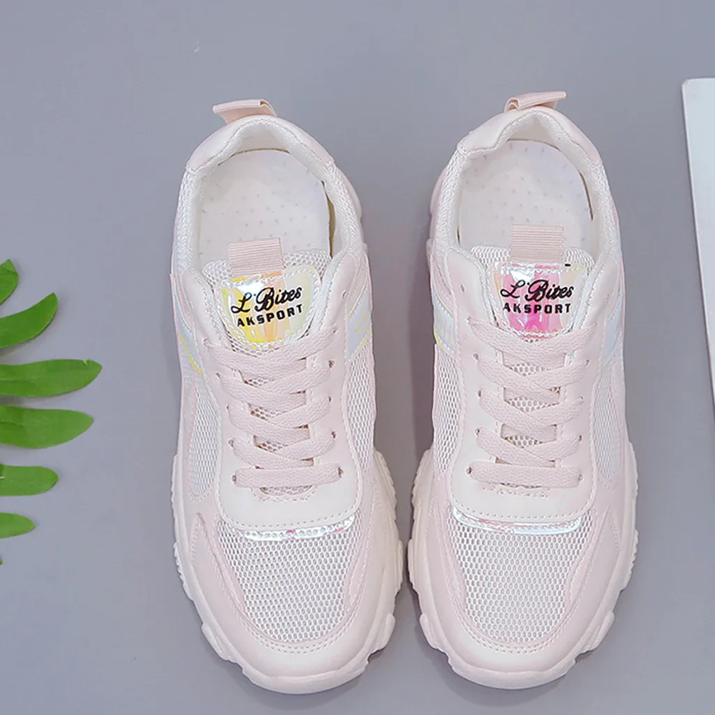 Женская дышащая спортивная обувь с сеткой подошвой из вулканизированной женские