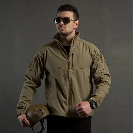 2018New Военная Тактическая мягкая оболочка флисовая куртка мужская армейская Polartec уличная спортивная термальная охотничья Спортивная охотничья куртка - Цвет: as picture
