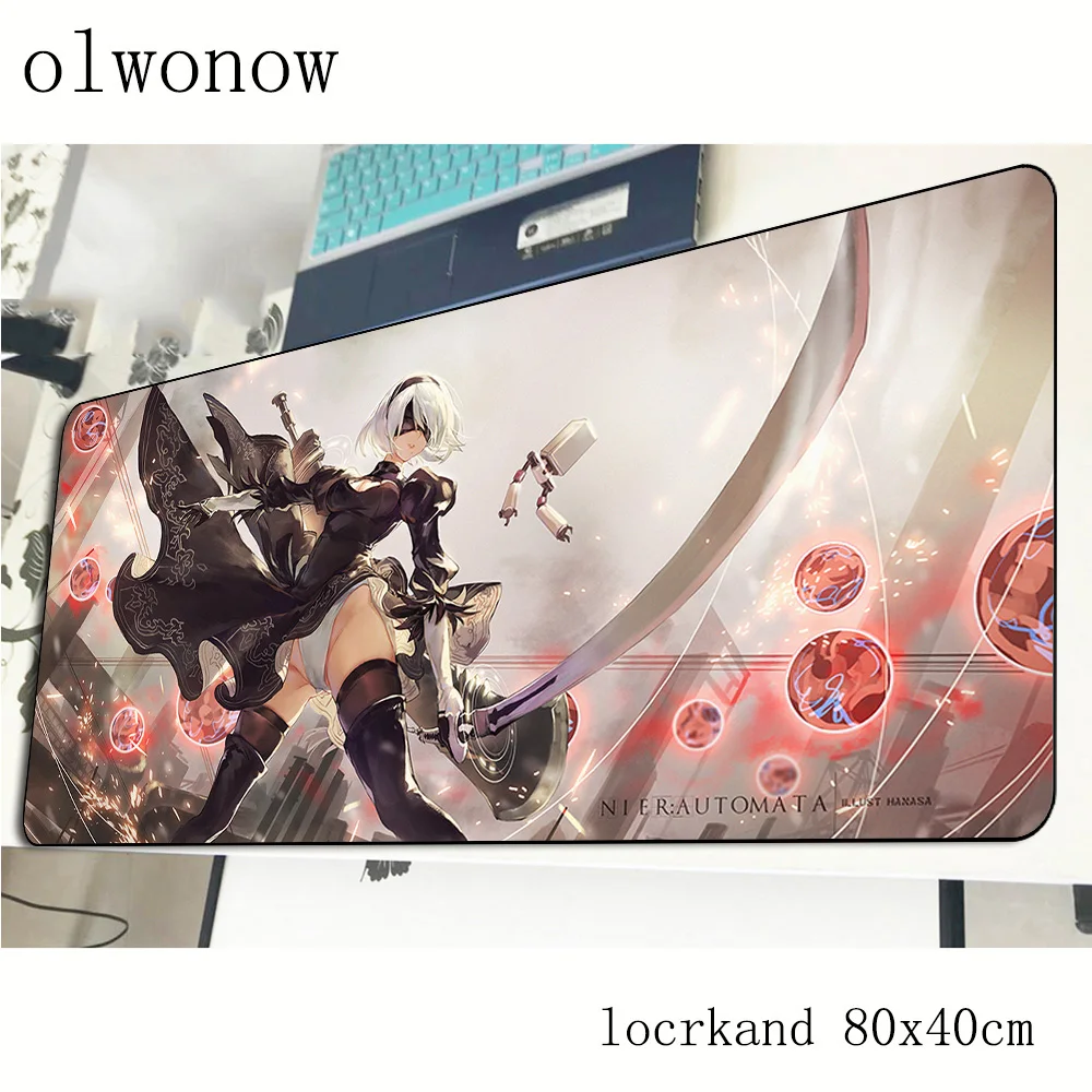 Nier automata коврик для мыши 80x40 см Новое поступление коврик для мыши лучший игровой коврик для мыши геймер толстые персонализированные коврики для мыши Клавиатура ПК коврик