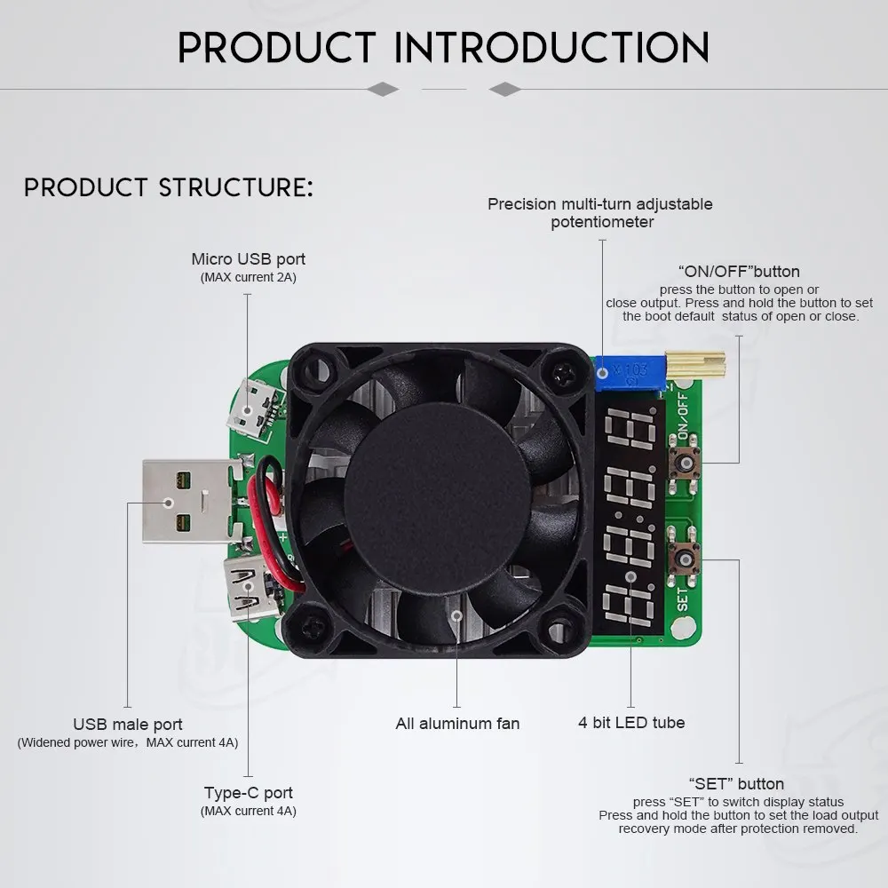 LD25 USB Интеллектуальная защита регулируемый постоянный ток Электронный вольтметр