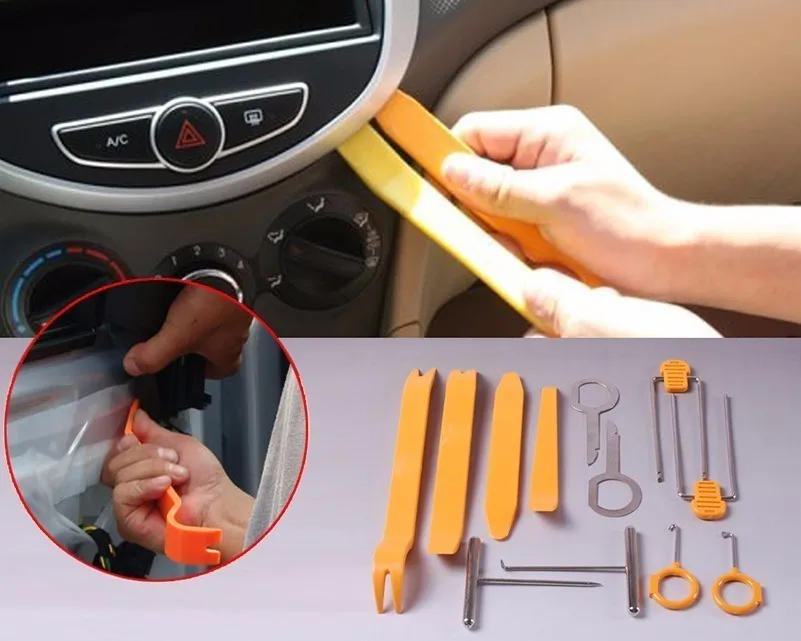 OHANEE Car audio radio removal installer door clip panel Trim Dash tools for Refit and disassemble insulation repair pry 12 pcs |