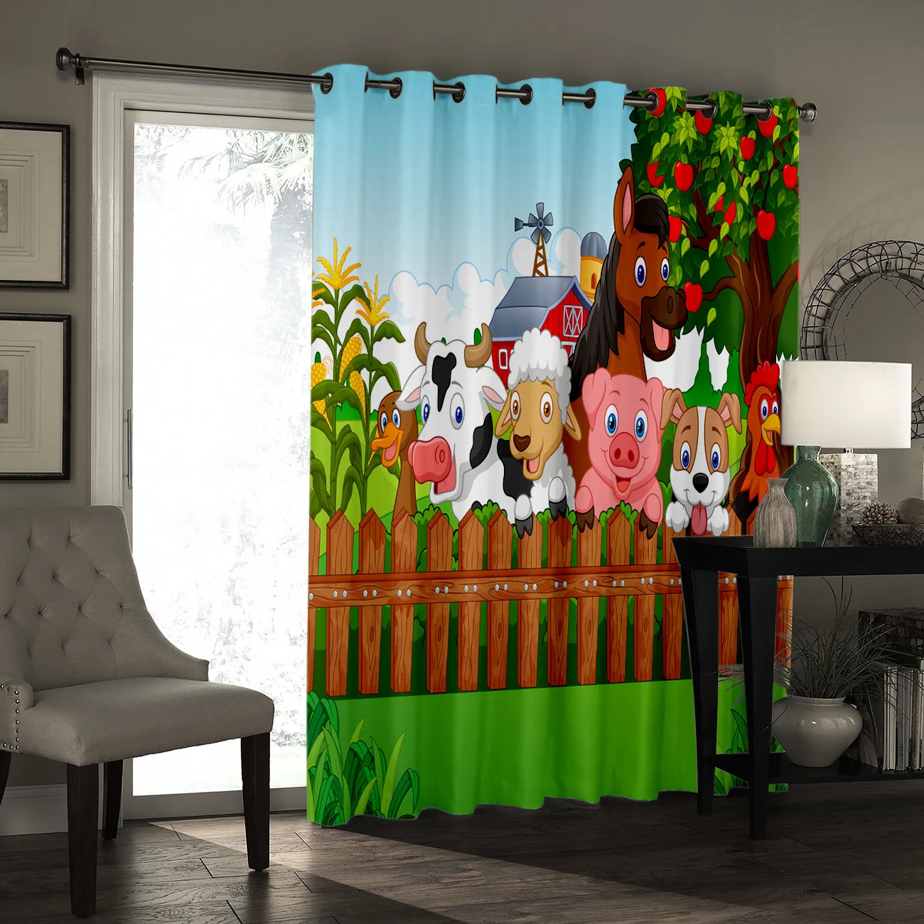Шторы с мультяшными животными в зоопарке большие окна занавески для гостиной