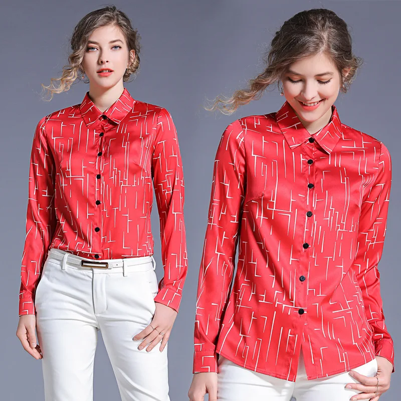 Женские топы и блузки с длинным рукавом винтажная Повседневная деловая рубашка
