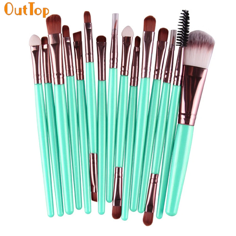 OutTop Love Beauty 15 шт./компл. популярные Дешевые Косметические кисти для макияжа наборы