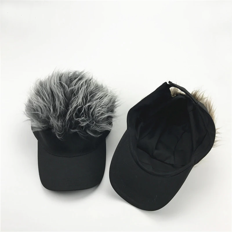 Novelty Adjustable Visor with Spiked Hair Joke Gag Hat Cap Party Man Snapback Caps Hip Hop | Аксессуары для одежды