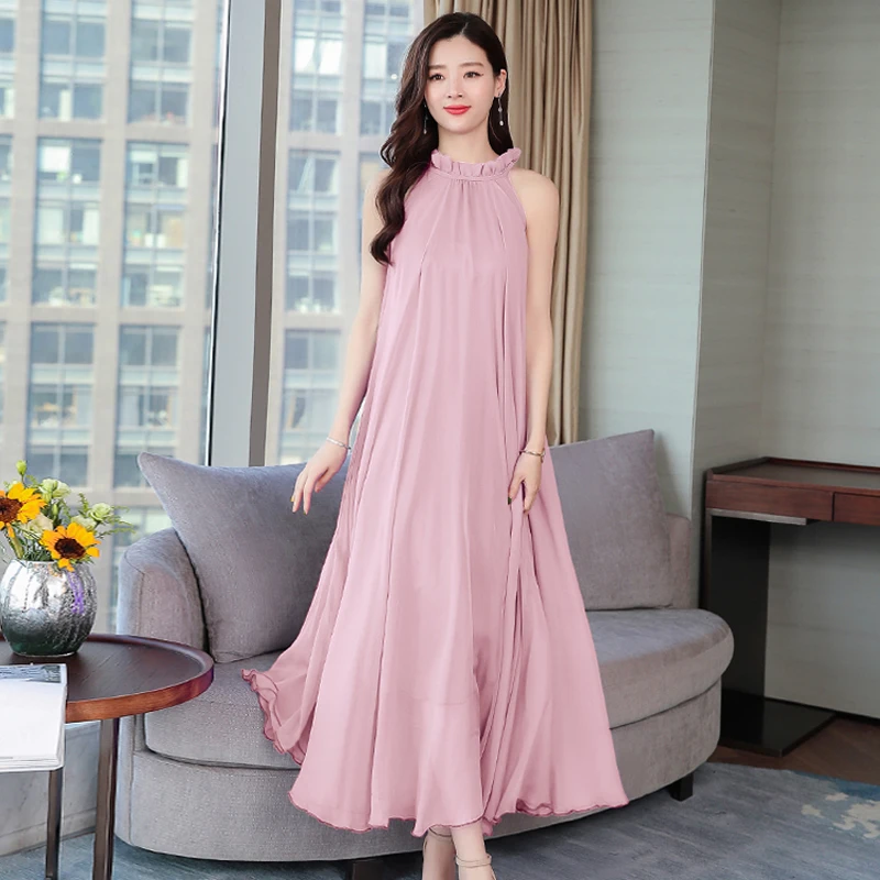 2019 однотонная богемная элегантная женская длинная Макси-юбка с оборками |