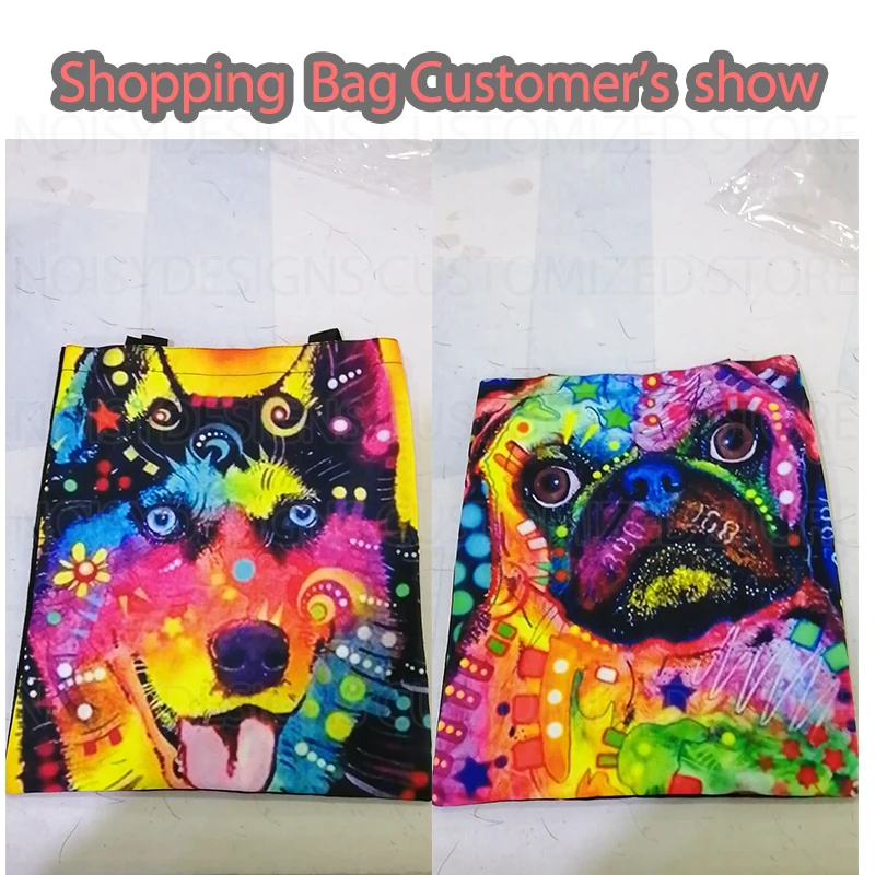 

Noisydesigns New Dachshund Doxie Dog Print Eco Reusable Grocery Bags Shopping Bag Women Shopper Handbags School Girls Totes Bag