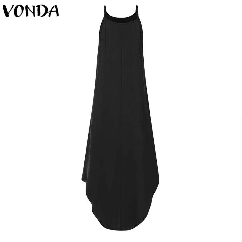 VONDA, платье размера плюс, женское, сексуальное, без рукавов, с открытой спиной, вечерние, на бретелях, длинное, макси, платья для офиса, для девушек,, повседневное, летнее, vestidos