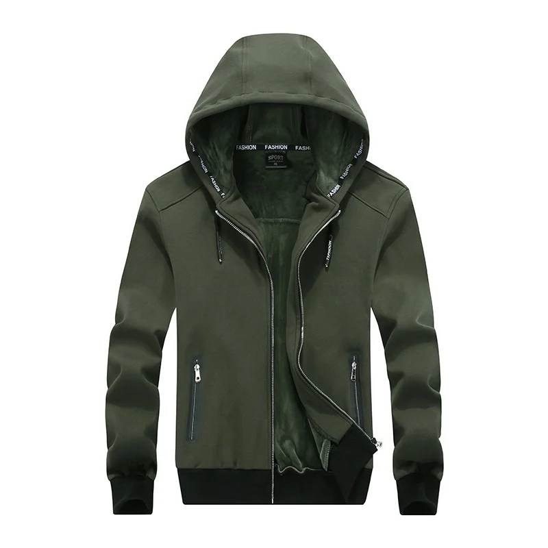 Army green Большой размер 7X 6XL 8XL мужской костюм на молнии с капюшоном coolbig Размер 7X 6XL 8XL Мужской капюшон мужской s спортивный костюм для отдыха мужской s спортивный комплект - Цвет: Army green