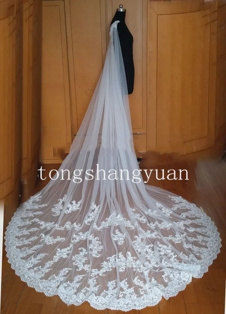 Длинные свадебные накидки с кружевной аппликацией и шлейфом|Свадебные