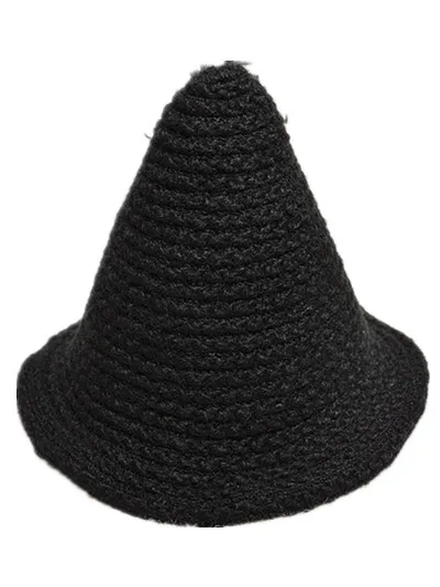 Милая вязаная шапка BomHCS с утолщенной ведьмой складная зимняя женская модная