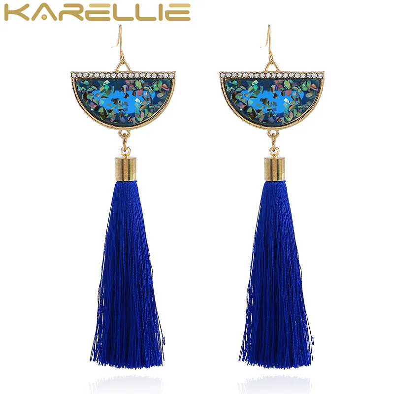 Karellie Новый Геометрическая сектор кисточкой мотаться серьги падения Мода