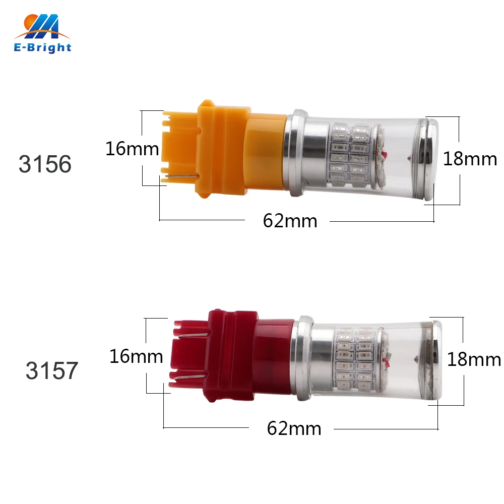 2 шт. автомобильные светодиодсветодиодный лампы T25 3156 P27W 3157 P27/5W 3014 48 SMD 12 В 720