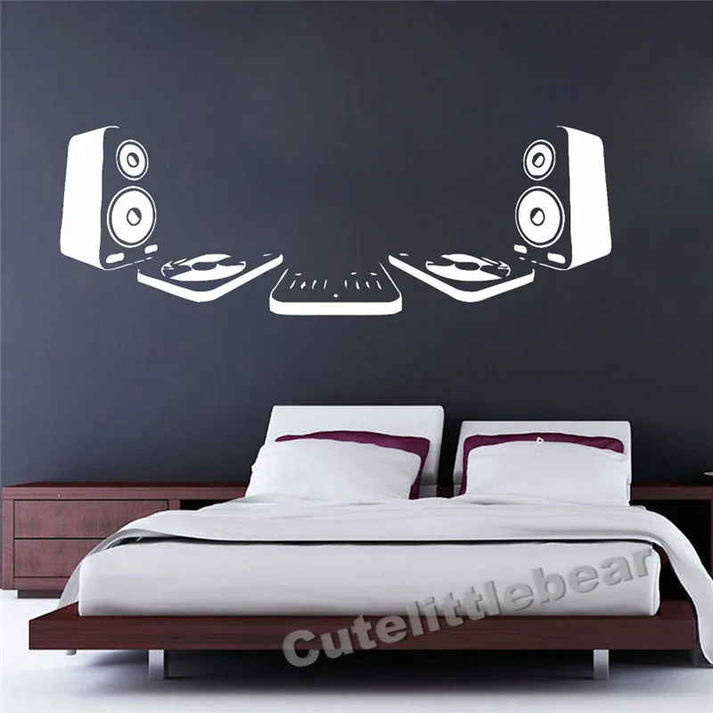 Виниловая наклейка на стену Наклейка для комнаты музыка DJ акустические колонки