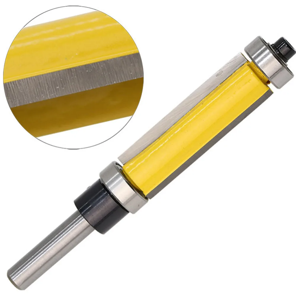 1/4 Inch Shank 1/2 Flush Trim Router Bit Woodworking Milling Cutter Double Bearing Trimming Knife Tool | Инструменты
