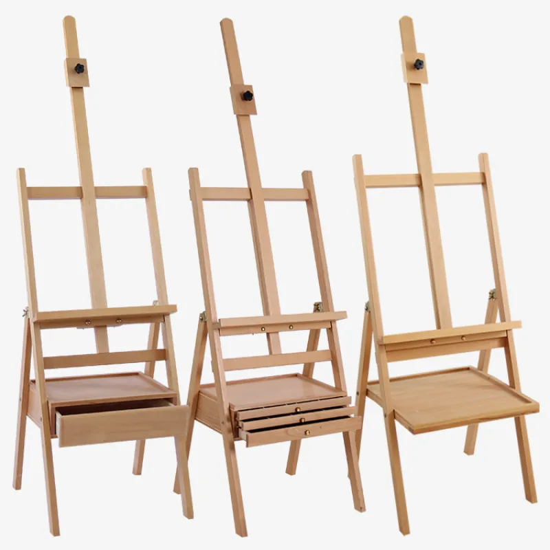 Easel Caballete трехслойная стойка с выдвижным ящиком для художника масляная краска