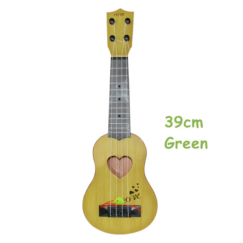39cm Green 36/46 см милое Животные мини музыкальный цепи Гавайская гитара детская Гитара Музыкальные игрушки для детей образование для начинающих - Цвет: 39cm Green
