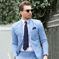 custom blue men suits for wedding custom made costume homme man blazers prom party slim fit terno masculino 2piece coat pants