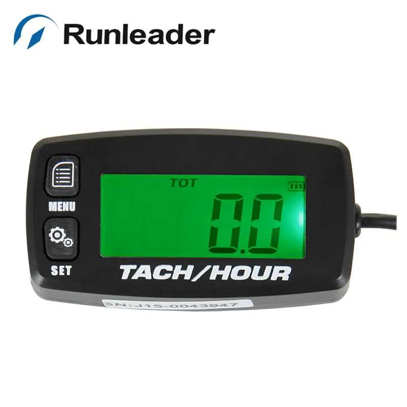 

Inductive Tachometer Digital Tach Hour Meter Backlit Flash Alert Service Alarms for Gasoline Engine Chainsaw ATV UTV Dirtbike