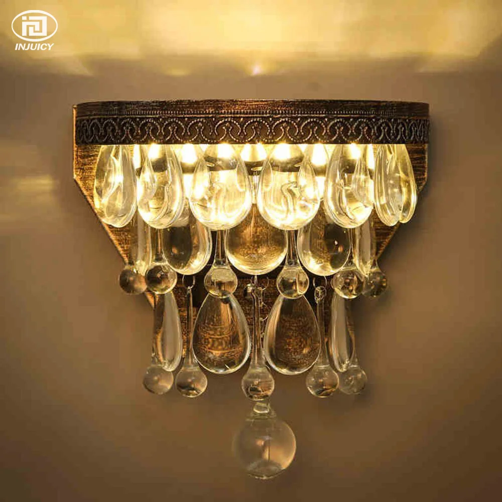 Винтажные хрустальные Настенные светильники в стиле лофт бра индастриал E14