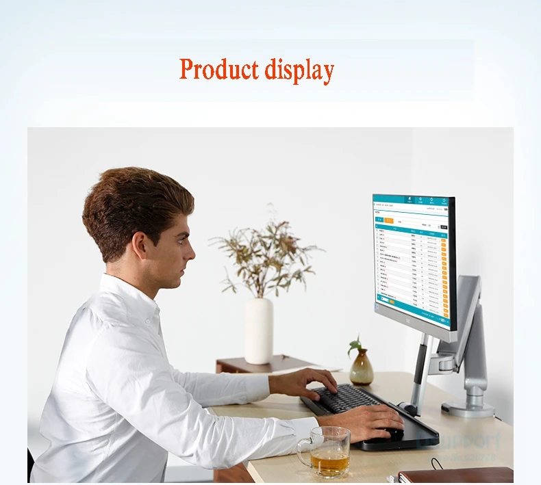 Настольный алюминиевый сидячий монитор + держатель для клавиатуры с газовой