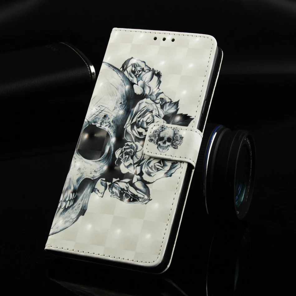 Бумажник с отделением для карт и рисунком с откидной крышкой для samsung Galaxy S9 плюс S10 S10e Note 8 9 задняя крышка Fundas для iPhone XS Max XR X чехлы для телефонов