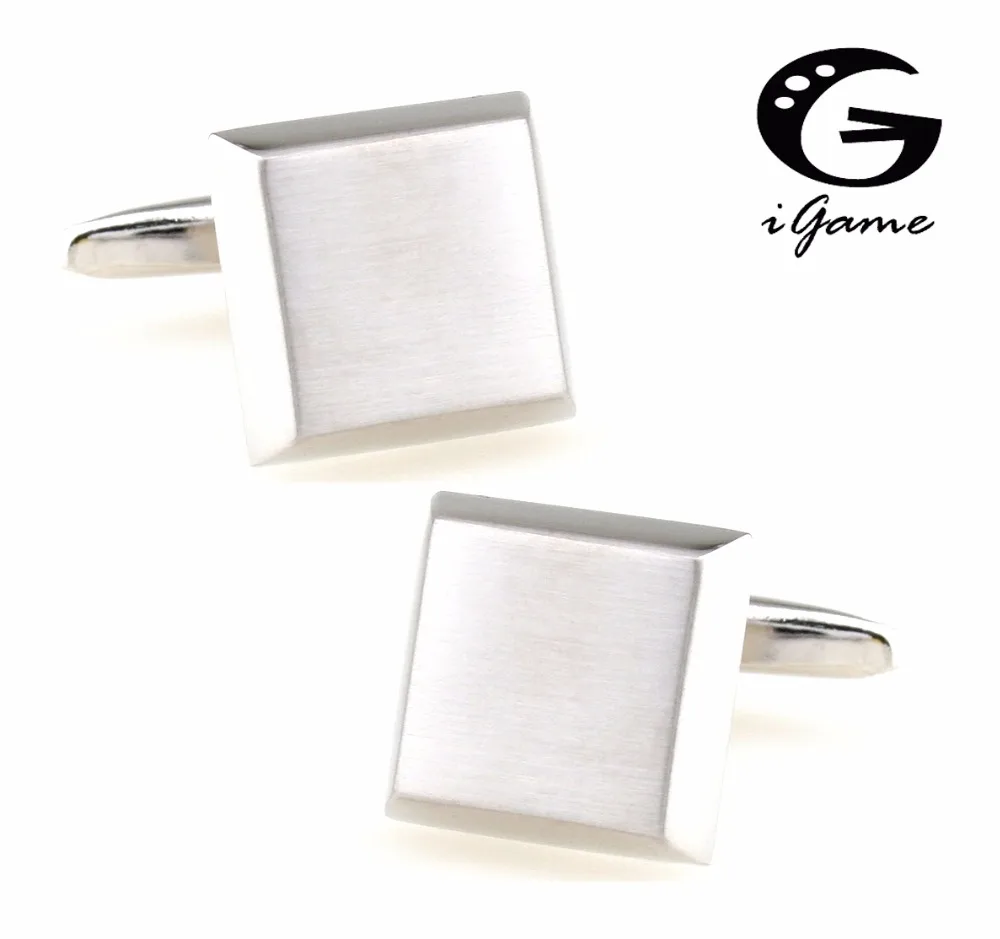 IGame мужские ювелирные изделия с квадратными запонками серебряный цвет латунный