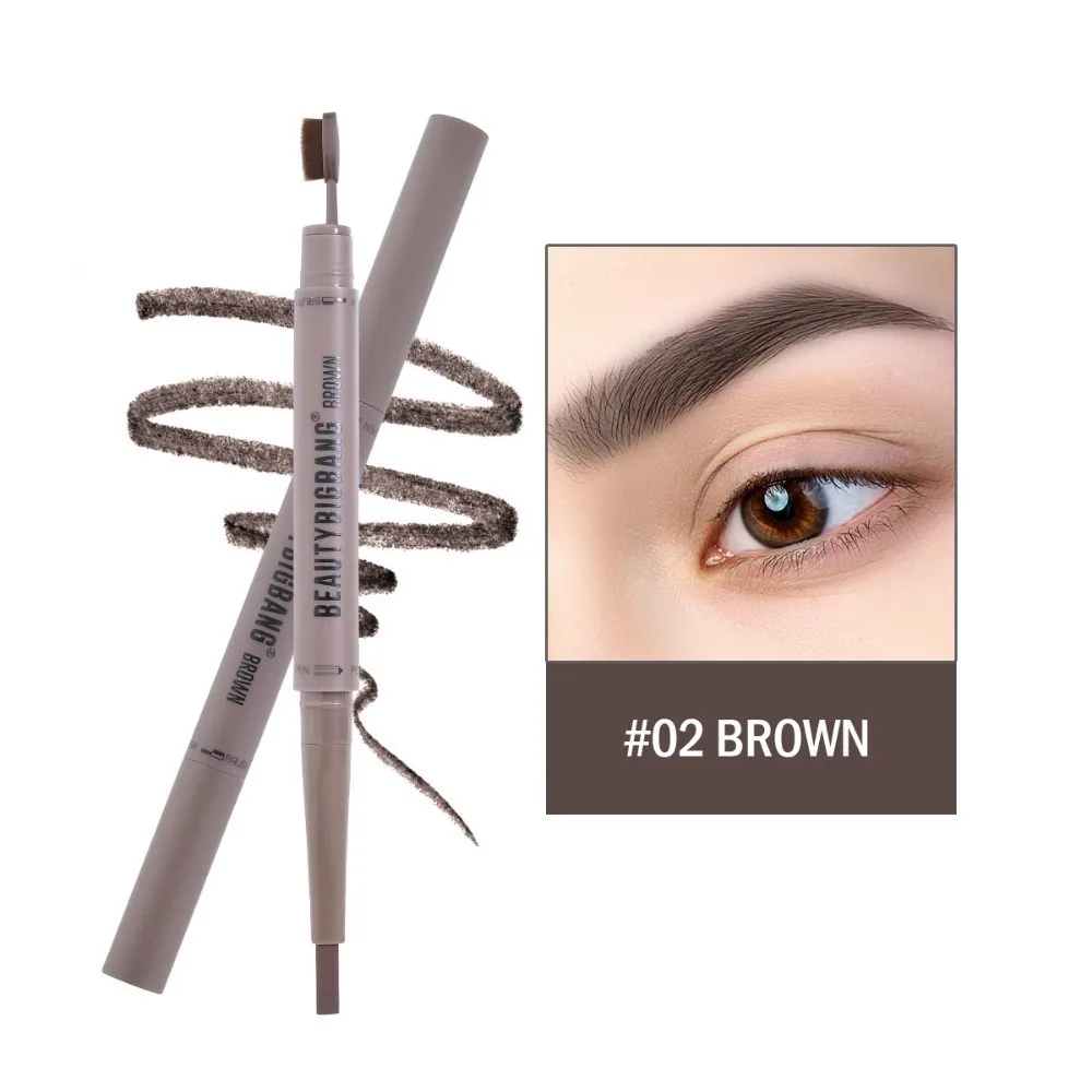 Brown BEAUTYBIGBANG Зубная щетка головка карандаш для бровей тинт для макияжа прочный водонепроницаемый тату длительный Макияж набор инструментов для бровей ручка - Цвет: Brown