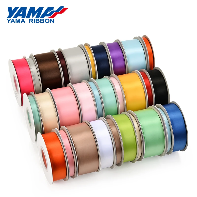 YAMA 25 ярдов/рулон односторонняя атласная лента 6 9 13 16 25 38 мм ленты 1/" 3/8/" 1/" 5/8" " 1,5" дюймов для подарков ручной работы