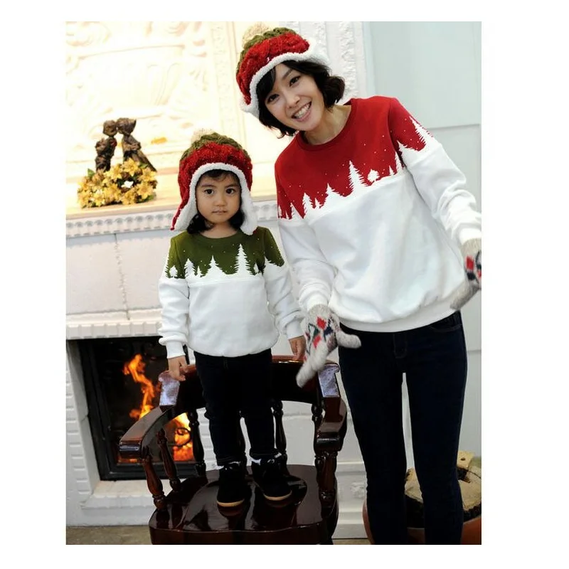 Моды Семьи Сопоставления Одежда Рождественская Елка Подарок футболки одежда на