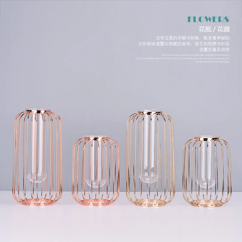 Скандинавский стиль железная ваза украшения для рабочего стола стеклянный