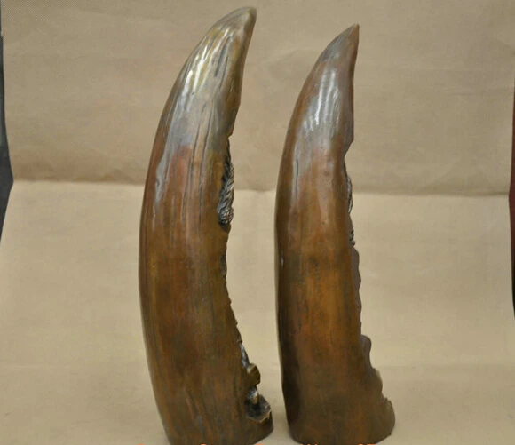 13 ''Китай Бронза одна пара Форма Луны родной воин статуя солдата оптовая