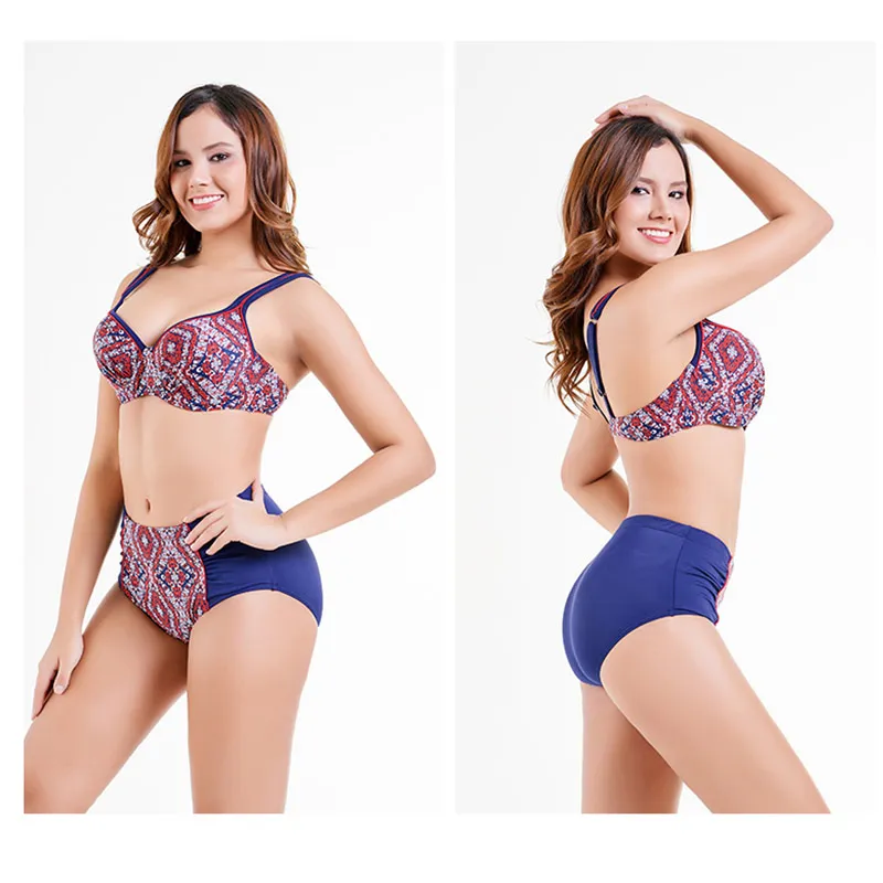 LELINTA Плюс Размер комплект бикини бразильские женские с высокой талией