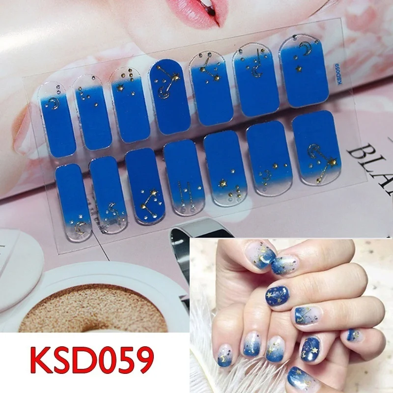KSD059 Леди KINDOM DIY 3D звезды и луна для дизайна ногтей наклейки накладные ногти Водонепроницаемый дизайн ногтей окружающую среду фольга для обертывания ногтей - Цвет: KSD059