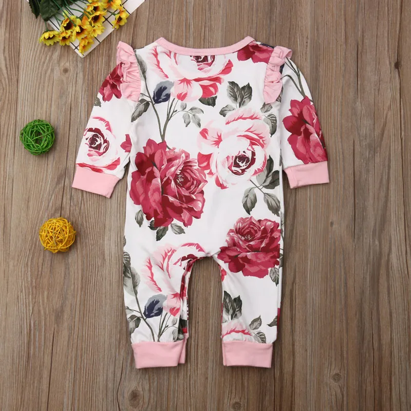 Pudcoco/Модная одежда для новорожденных девочек Хлопковый комбинезон с длинными